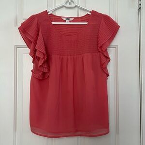 BB Dakota by Steve Madden Coral Ruffle Sleeve Blouse